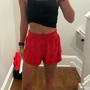 Women's Red Athletic Shorts